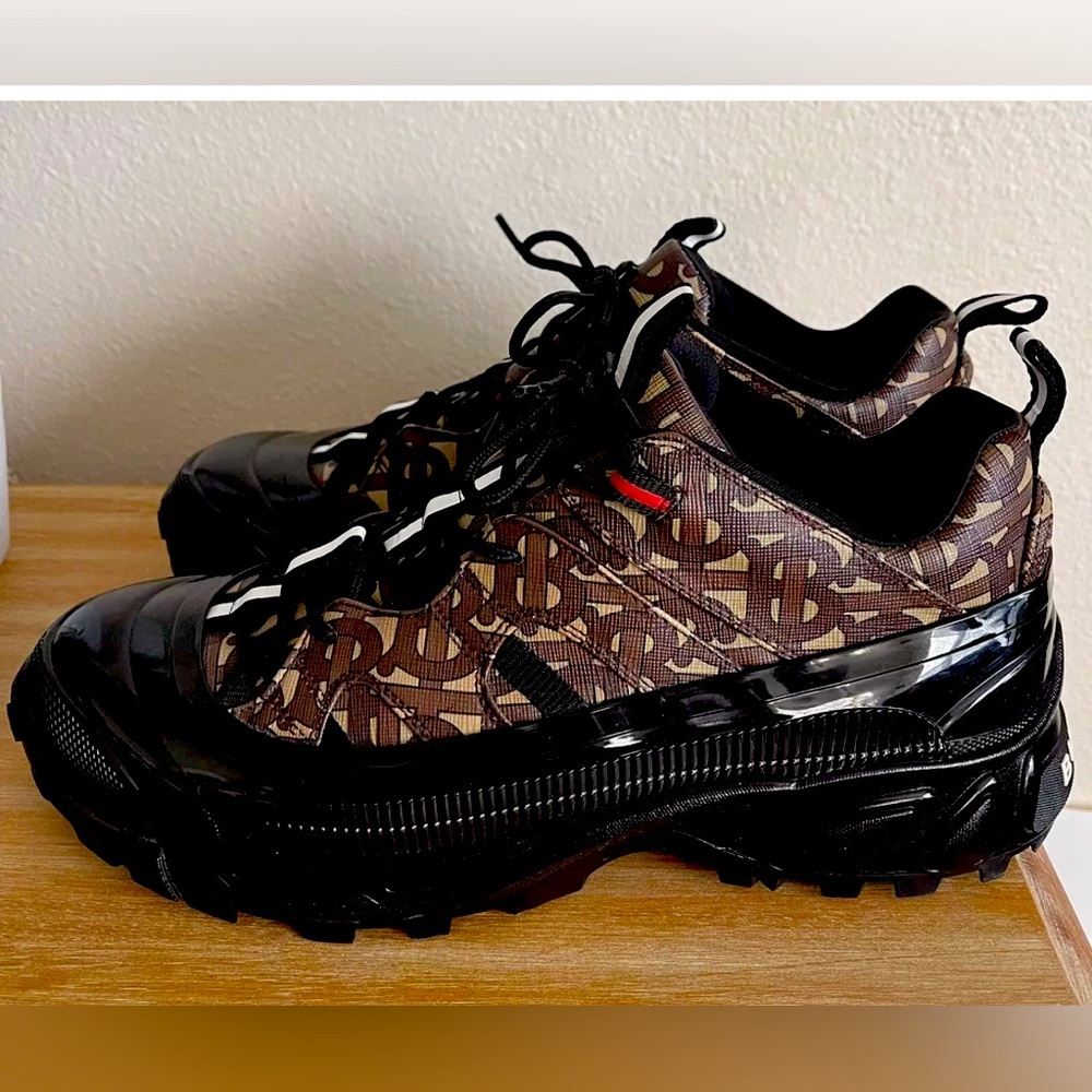 Burberry Arthur Mens Bridal Brown Leather Sneakers 11 US (44) 8021778